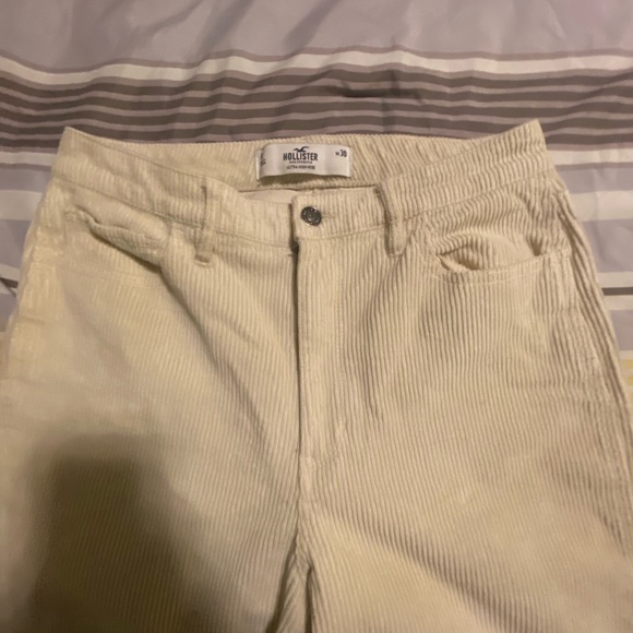 Cream mom style corduroy pants - Picture 2 of 3